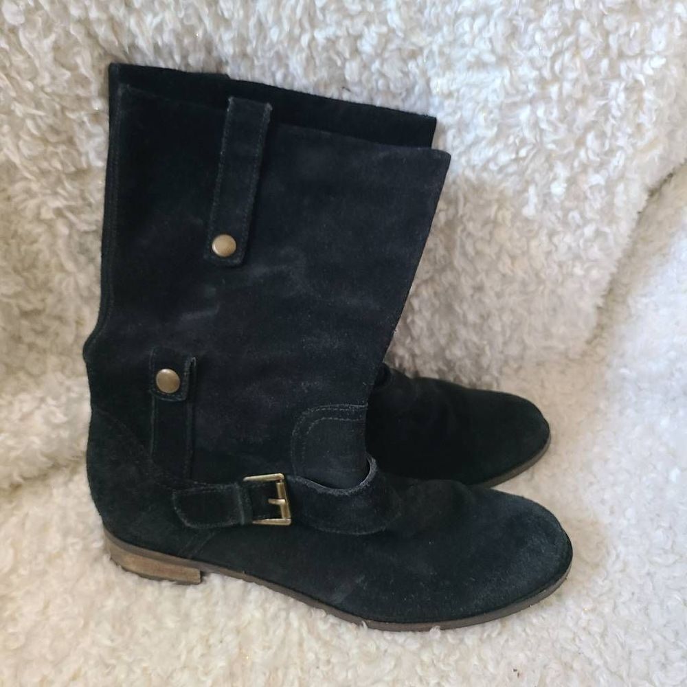 Indigo by Clark's Black Suede Leather Boots size 8.5